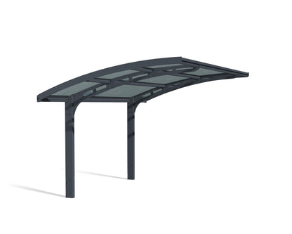 Palram - Canopia Arizona 10 Ft. x 16 Ft. x 9 Ft. Wing Single Carport Aluminum Metal Frame and Polycarbonate Panels Car Port for Outdoor Driveway Car, Truck, RV, Trailer, Boat Storage (Wave Gray)