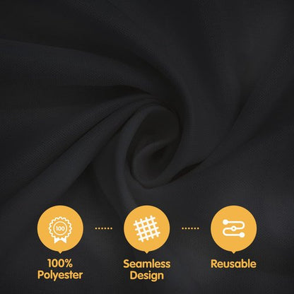 BRILLMAX 10 Pack Black Tablecloths 60 x 126 Inch for 8ft Rectangle Tables - 150 GSM Polyester Fabric, 15" Standard Drop, Water, Stain & Wrinkle Resistant Cloth Cover for Wedding Dining Buffet