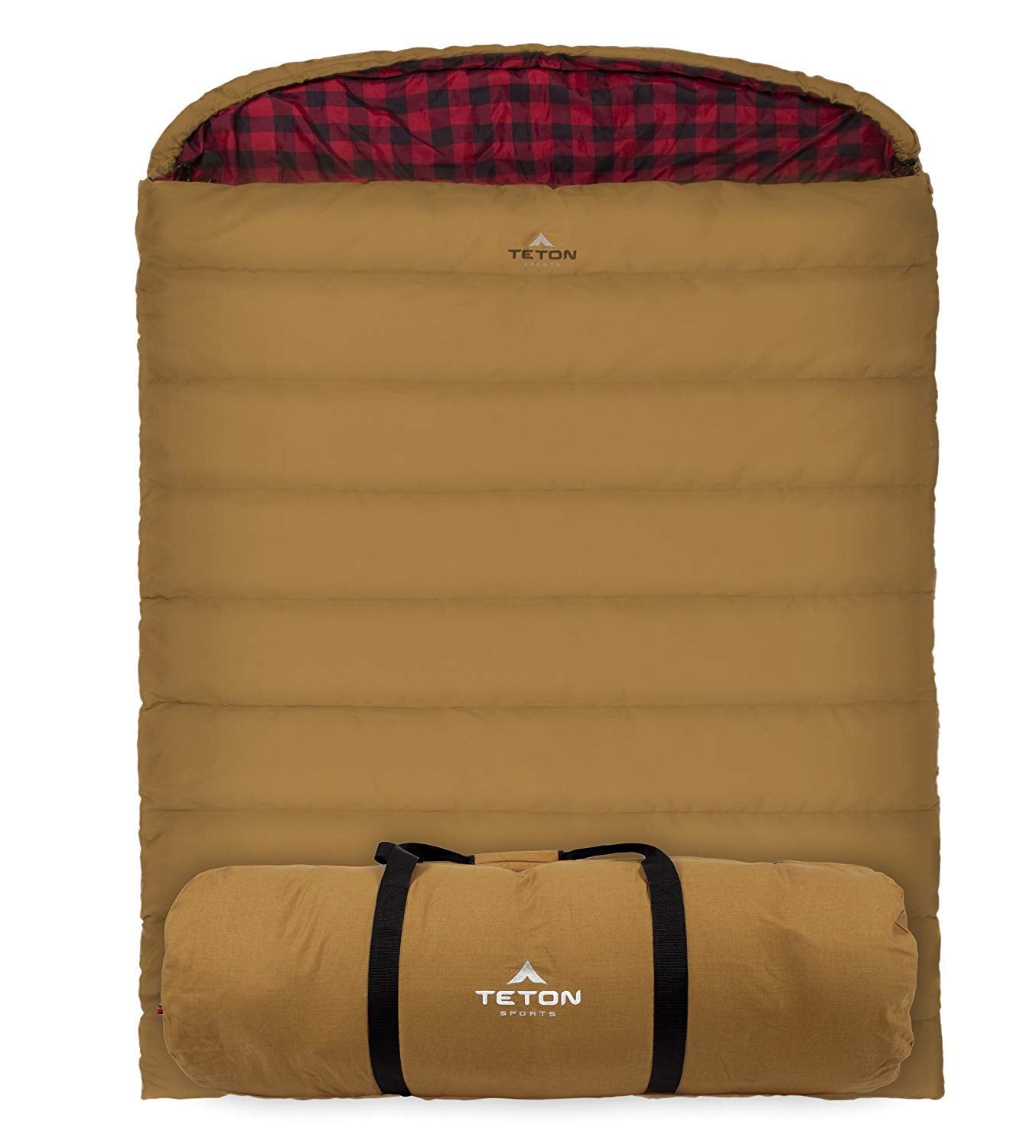 Teton Canvas Mammoth, 20 Degree Double Sleeping Bag, A Warm Bag The Whole Family can Enjoy. Great for Camping, Hunting and Base Camp. Compression Sack Included
