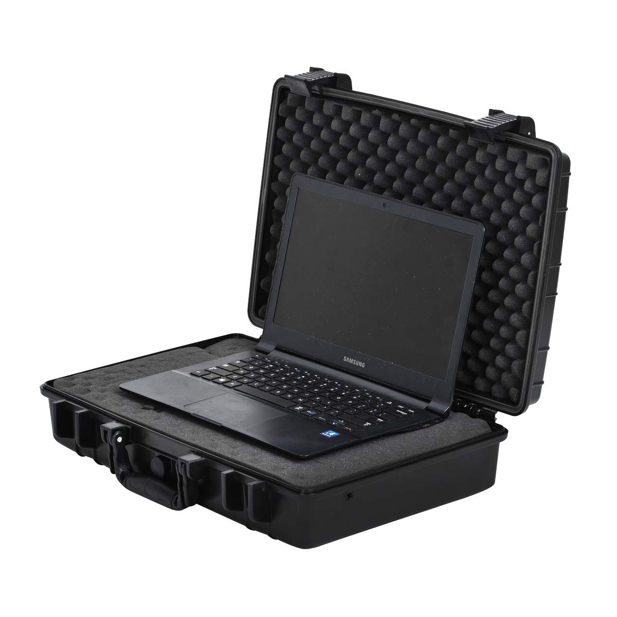 MEIJIA Portable Waterproof Protective Case,Hard Camera Case,Customized Fit Foam Inserted, Elegant Black,Fit for Camera, Equipments, Lens,Drones,19.78“X15.77"x7.41" (Black)