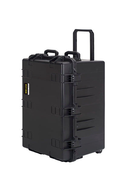 MEIJIA Portable All Weather Waterproof Camera Case,Customizable Fit Foam with Rolling Wheels and Retractable Pull Handle,33.25"X24.4"X19.3"