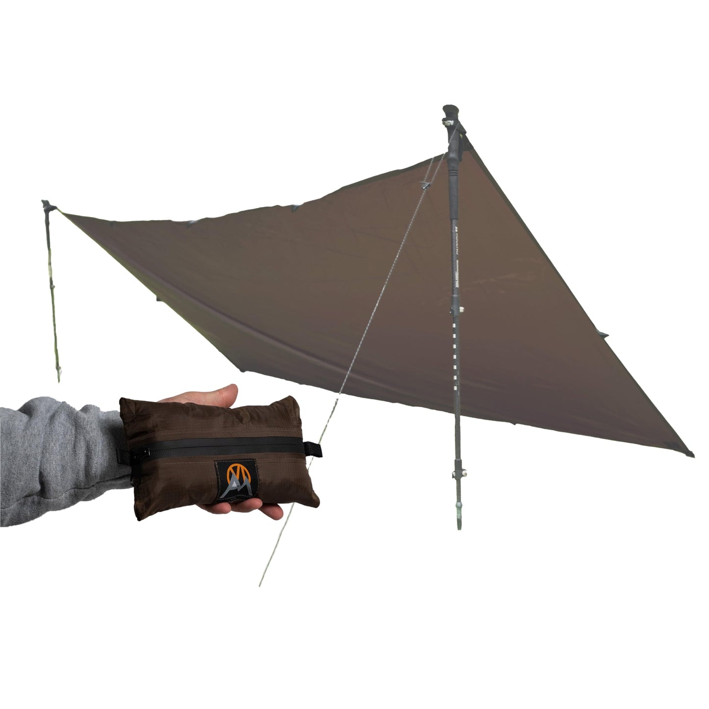 VIAM Outdoors Baldy Tan Tarp: Waterproof Camping Tarp for Hunting, Glassing, Hammock Rain Fly, Ultralight Backpacking Gear Sun Shelter & Heavy Duty Outdoor Protection - 1.1oz