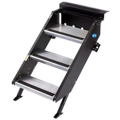 MORryde STP-3-26-29H Strut-Assist StepAbove RV Entry Step - 3 Step, 31.5-37.5" Height, 9" Rise, 26" Door Width