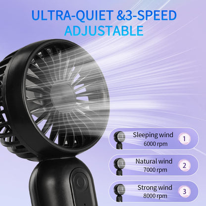 Mini Portable Fan 24 Pack, Cute Handheld Battery Operated Lightweight Small Personal Fans with 3 Speeds and USB Rechargeable Eyelash Fan for Stylish Girl Kids Women Men Office Outdoor Travel Camping
