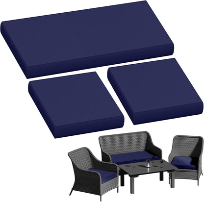 Outdoor Patio Seat Cushions by [Brand Name] - Weather & Fade Resistant | 3-Pack Anti-Slip 4-Seater Wicker Sofa Cushions
