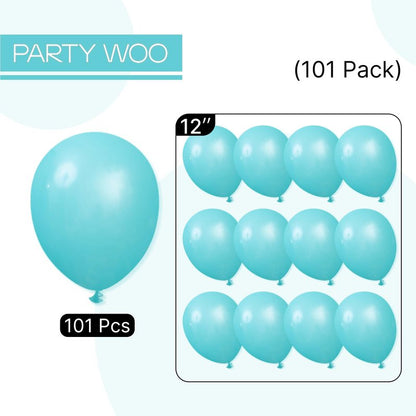 PartyWoo Teal Balloons 101pcs 12 Inch Turquoise Dark Teal Latex Balloons for Baby Shower Wedding Anniversary Gender Reveal Graduation Mermaid Birthday Pool Bachelorette Party Decorations Blue-Y69