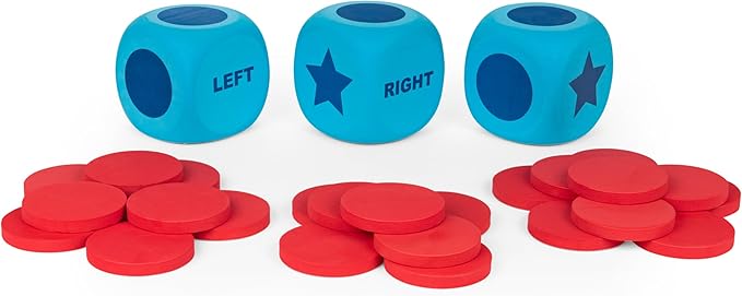 Spin Master Games Left Center Right Giant Edition Family Game for Indoor &amp Outdoor Fun with Big Oversized Board Easter Gift 2-4 Players Ages 6 &amp Up