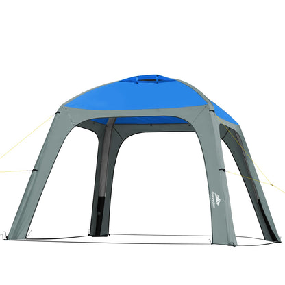 Instant Setup Inflatable Air Shelter 10x10ft Canopy Tent for Camping, with 4 Removable Side Panels for 6-8 Person – Ideal for Garden, Beach, Park, and Outdoor Events, Blue
