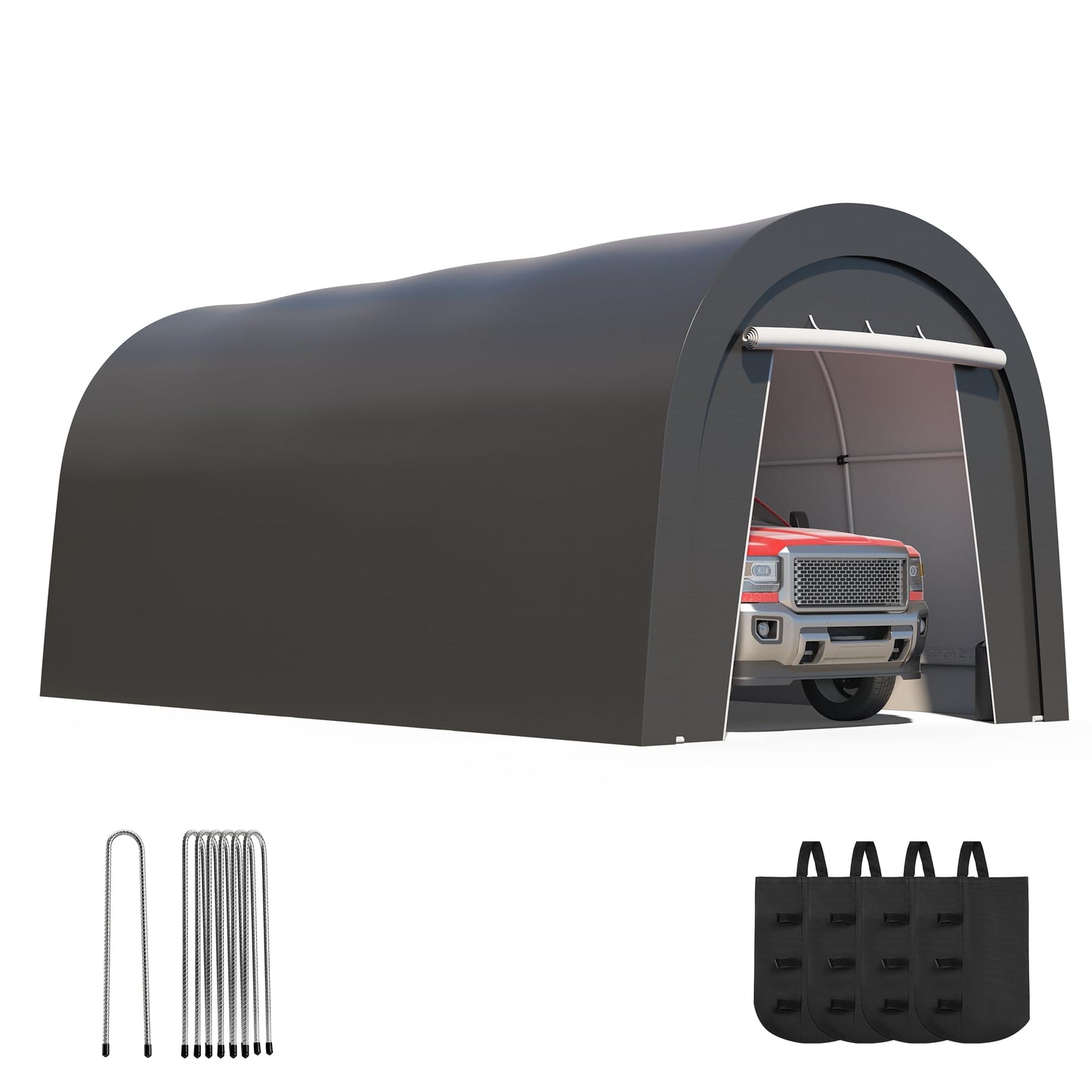 Wisteria Lane Heavy Duty Carport with 4 Cloth Bags, All-Weather Portable Garage with 2 Roll-up Doors, Car Canopy Storage Shelter Shed for Cars, Truck, or Garden Tools, 10' x 20'