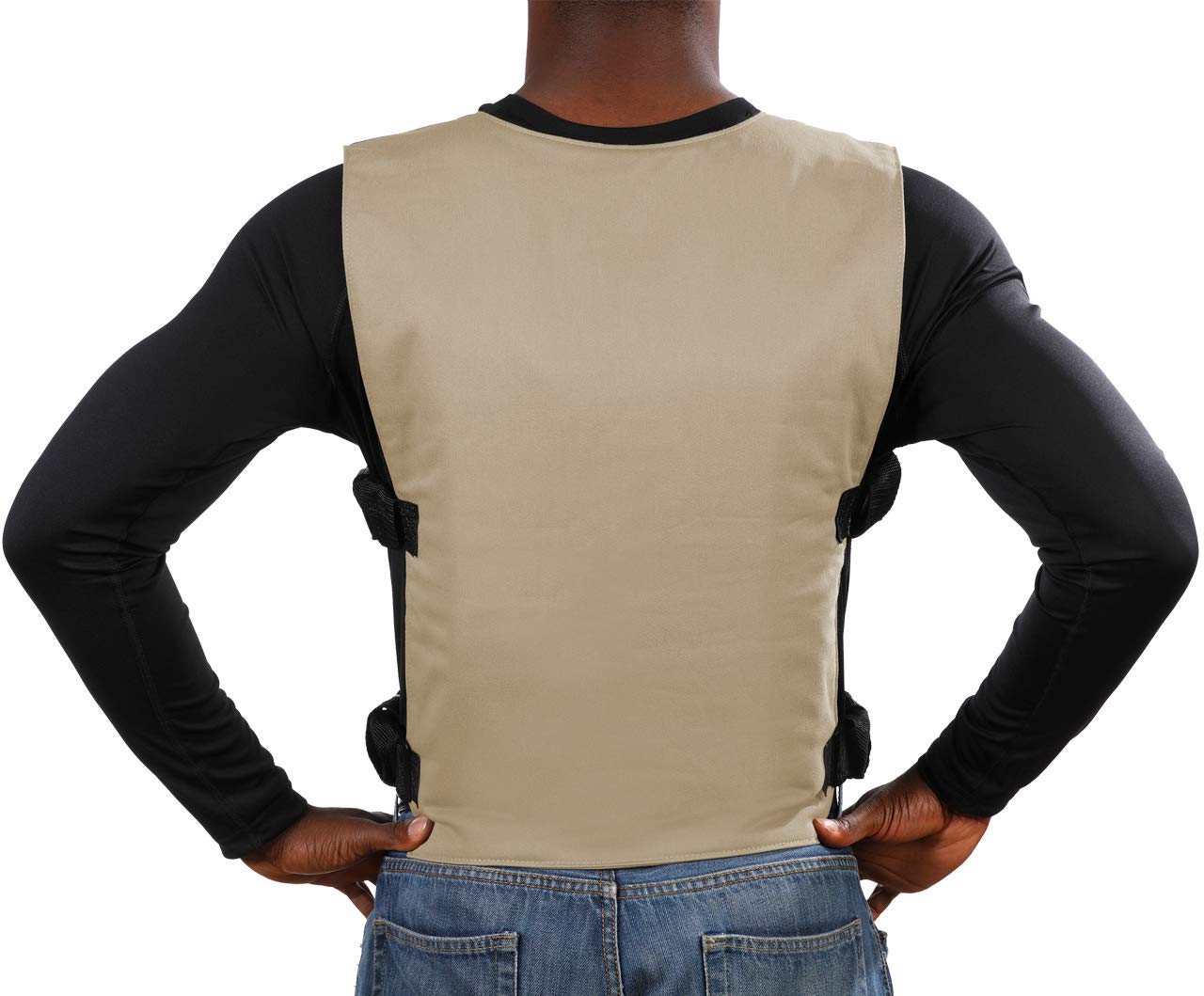 Glacier Tek Original Cool Vest with FR3 Flame-Retardant Banox Fabric and Nontoxic Cooling Packs Tan