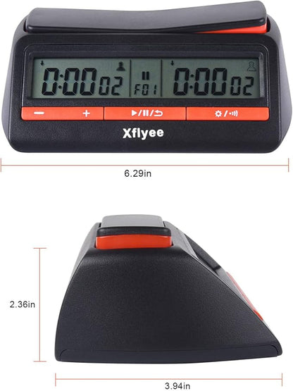 [2023 New] Xflyee Chess Clock - Digital Chess Timer Available for Portable Timer for Board Games and Chess with Bonus and Delayed Countdown Function