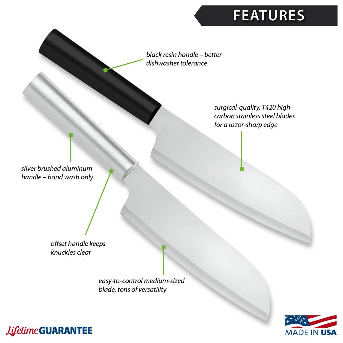 Rada Cutlery Cook’s Knife (R134), 6.25" Stainless Steel Blade, Silver Handle