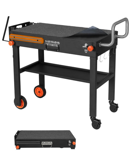 JiRiCHMi Grill Table For Blackstone Griddle 22 and 17 Inch, Grill Carts Outdoor With Wheels, Heavy-Duty Grill Stand, Foldable Quickly Blackstone Stand Suitable for Travel/Camping And Outdoor Meals