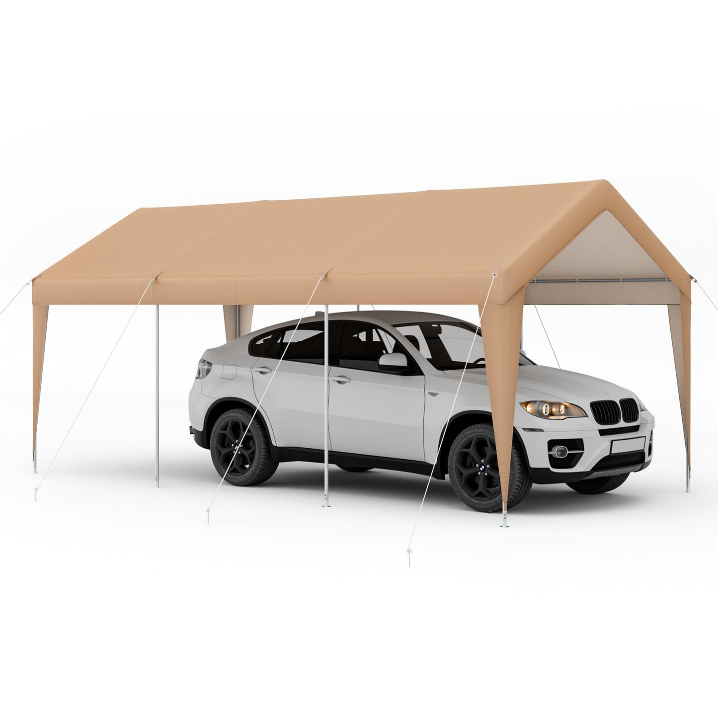 Tangkula 10x20 Ft Heavy-Duty Carport, Portable Garage Tent Carport with Galvanized Steel Frame, All-Season Tarp, Outdoor Car Canopy Shelter for Car, Truck, SUV, Boat