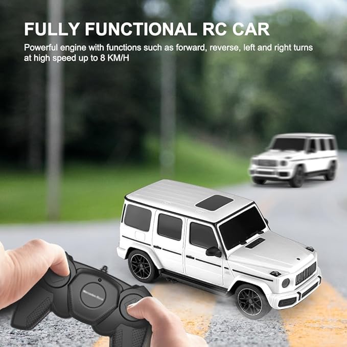 1:24 Scale Remote Control Car for Mercedes G63 2.4GHz Off Road Model RC Cars Electric Sport Racing Hobby Vehicle Gift for Adults Kids Boys Girls - White