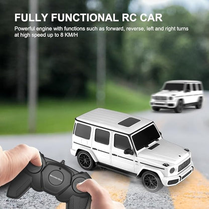 1:24 Scale Remote Control Car for Mercedes G63 2.4GHz Off Road Model RC Cars Electric Sport Racing Hobby Vehicle Gift for Adults Kids Boys Girls - White