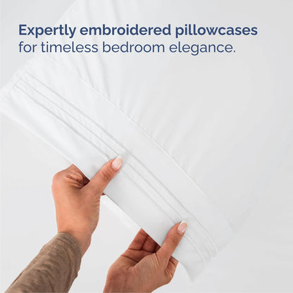 Queen Size 4-Piece Sheet Set | Skiennix Comfy Cooling Bed Sheets - Ultra-Soft, Wrinkle-Free, Deep Pockets - Hotel Luxury Bedding in White