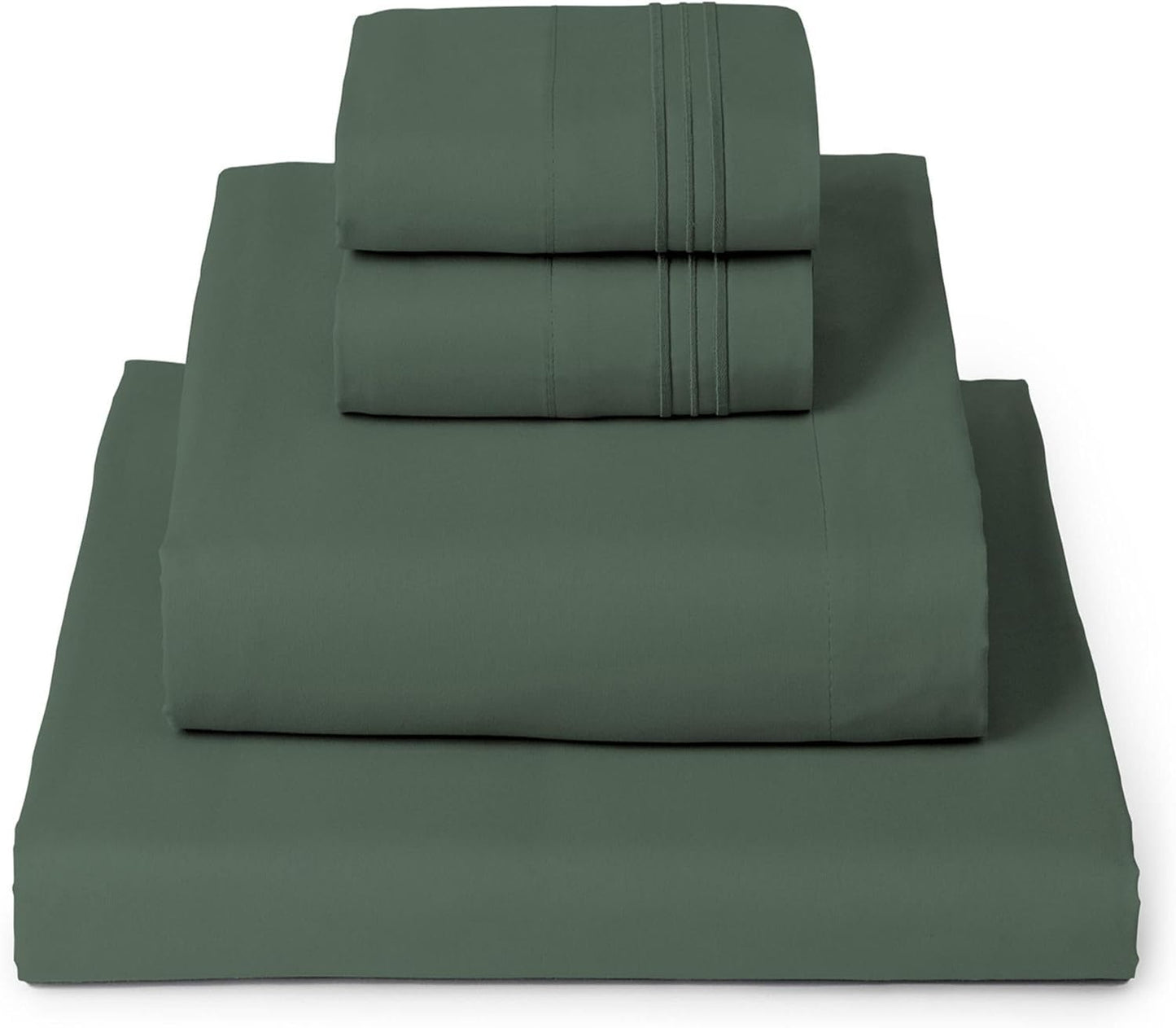 Mellanni King Sheets Set - 4 PC Hotel Luxury Bedding | Extra Soft, Cooling, Stain Resistant - Emerald Green