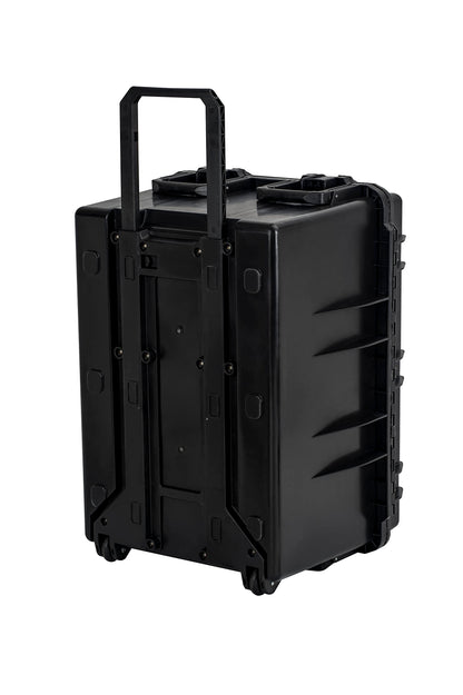 MEIJIA Portable All Weather Waterproof Camera Case,Customizable Fit Foam with Rolling Wheels and Retractable Pull Handle,33.25"X24.4"X19.3"