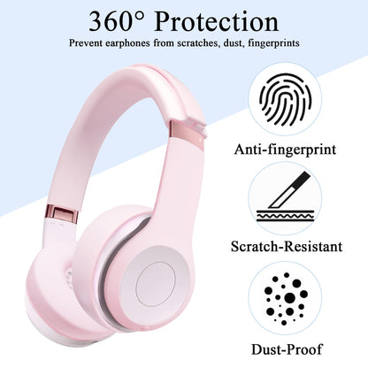 【3 in 1】 Solo 4 Silicone Case Cover Set,Anti-Scratch Ear Pad/Shell/Headband Cover for Beats Solo 4 Headphone,Soft Silicone Protector Accessorie(Pink)