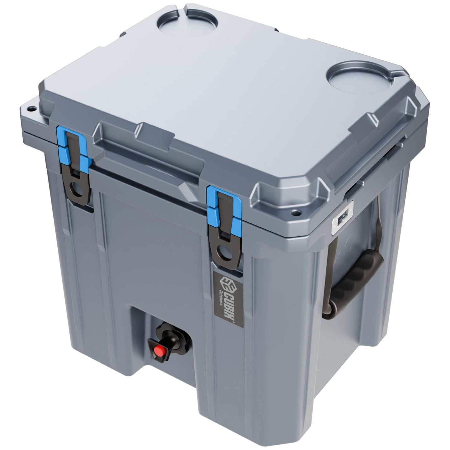 Cubix Outdoors, Quadrax 20QT 2-in-1 Beverage Dispenser Cooler, Holds drinks for 5 Days, Insulated Hard Ice Chest, Portable Drink & Water Coolers for Parties, Camping, Beach - Granite Grey