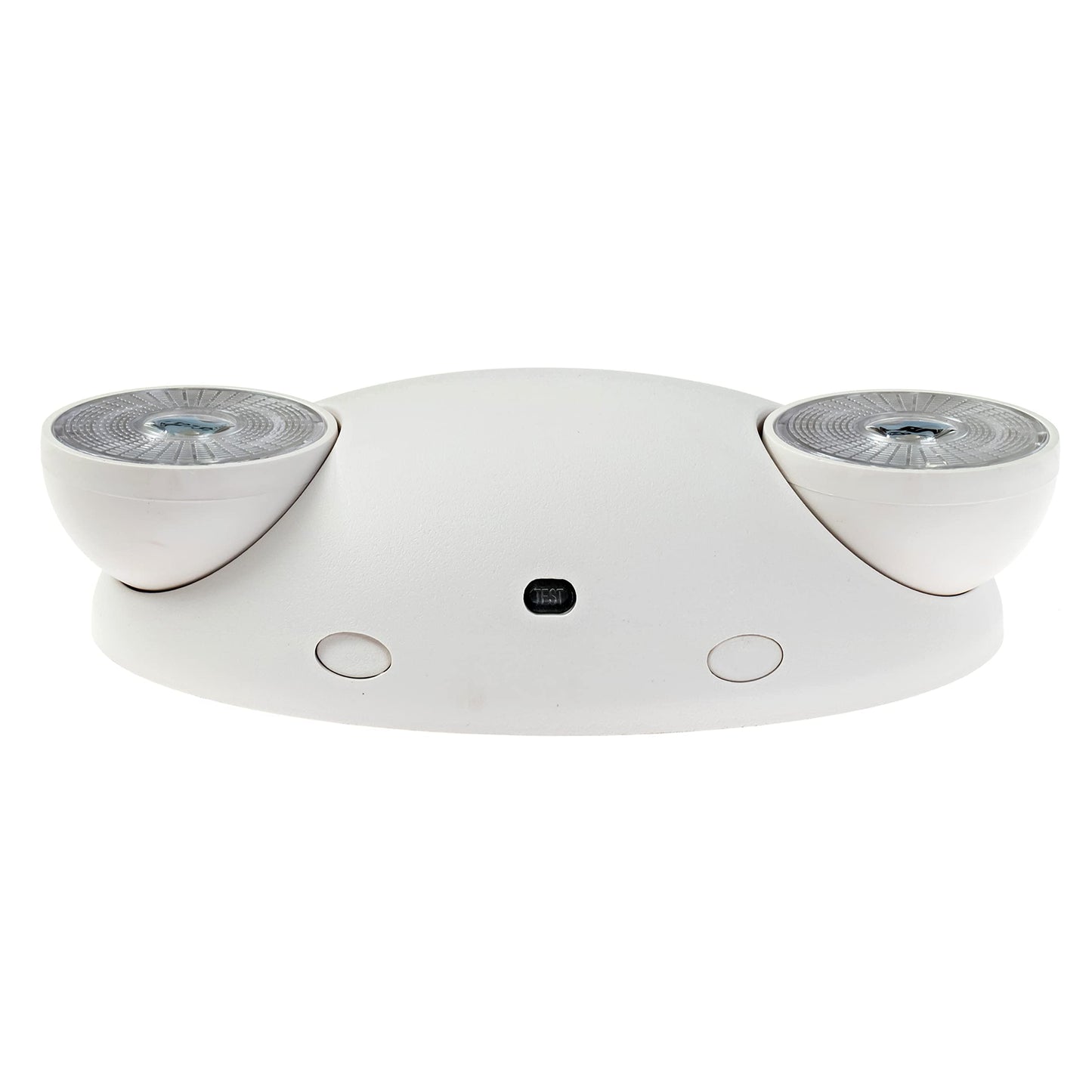 Ciata Lighting Round Head Emergency Wall Light with Battery Back-up, 120-277V, Two Head Adjustable Emergency Lighting Commercial, for Home in White Finish - 6 Pack