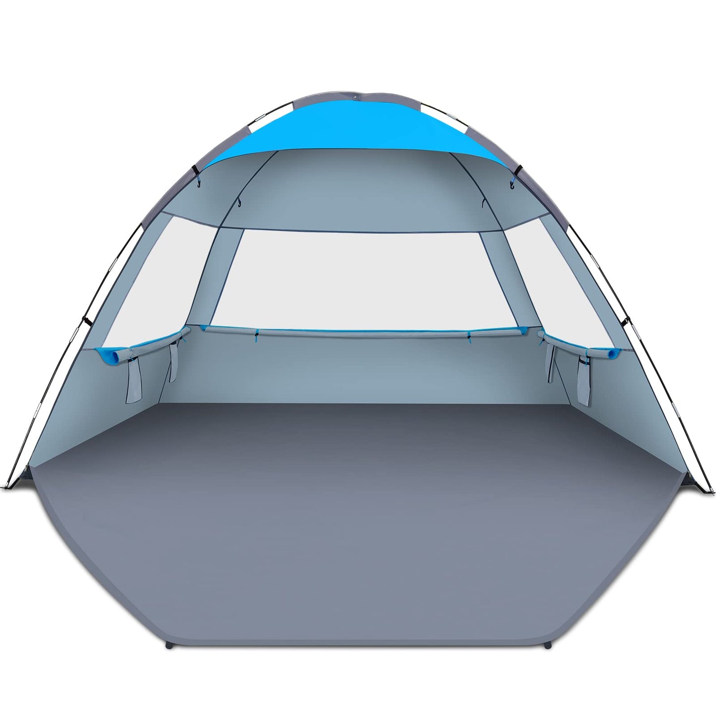 Gorich Beach Tent Sun Shelter for 3/4/6/8/10 Person with UPF 50＋ UV Protection, Lightweight & Easy Setup Beach Shade Canopy, Portable Beach Shade Tent Beach Cabana
