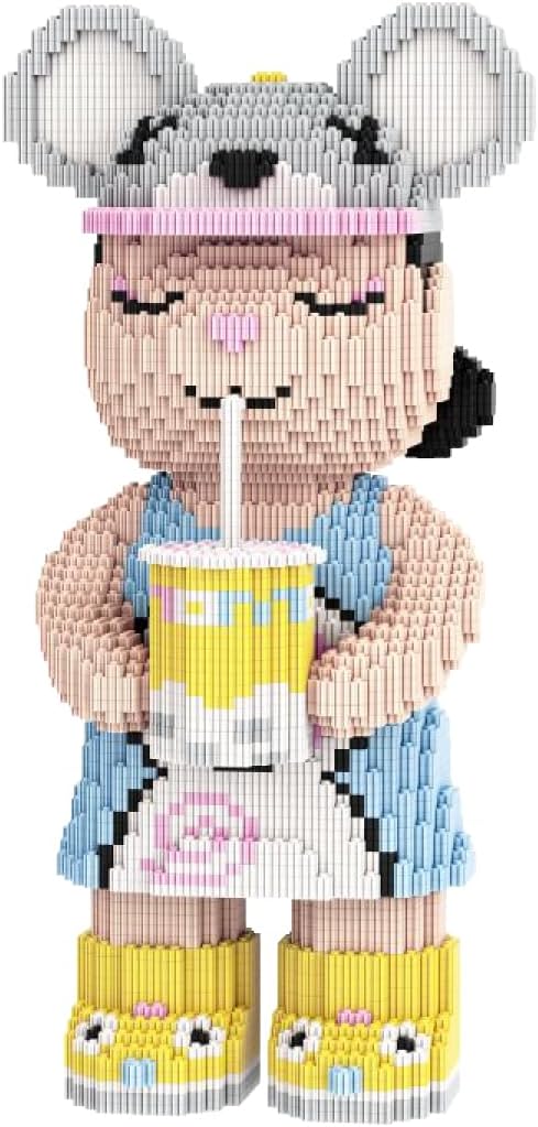 HOOLEDAY Bear Micro Building Blocks Bubble Tea Design Bearbrick Set (5700 PCS) Creative Home &amp Office Decor Gift for Adults and Kids