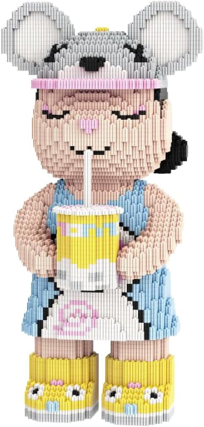 HOOLEDAY Bear Micro Building Blocks Bubble Tea Design Bearbrick Set (5700 PCS) Creative Home &amp Office Decor Gift for Adults and Kids