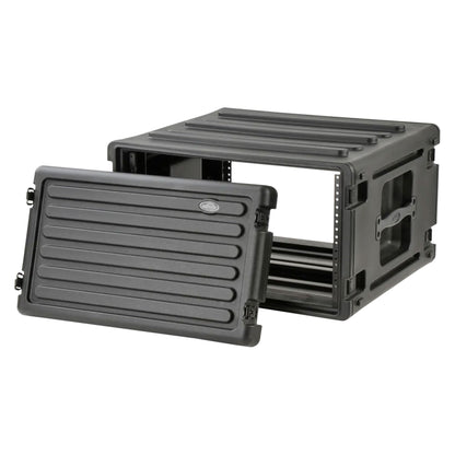 SKB 6U Roto Rack Case - Durable Polyethylene Gear Protector, Stackable, Waterproof with Twist Latches & Rubber Feet for Musicians, DJs, and A/V Equipment - Secure Transport & Storage Solution