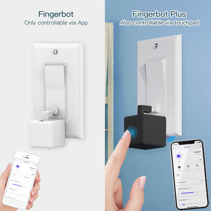 MOES Fingerbot Plus Smart Button Pusher No Wiring Switch, Upgrade with Touch Control, Work with Smart Life App, Add MOES Tuya Bluetooth Hub Make it Compatible with Alexa,Google Home and Timer Control