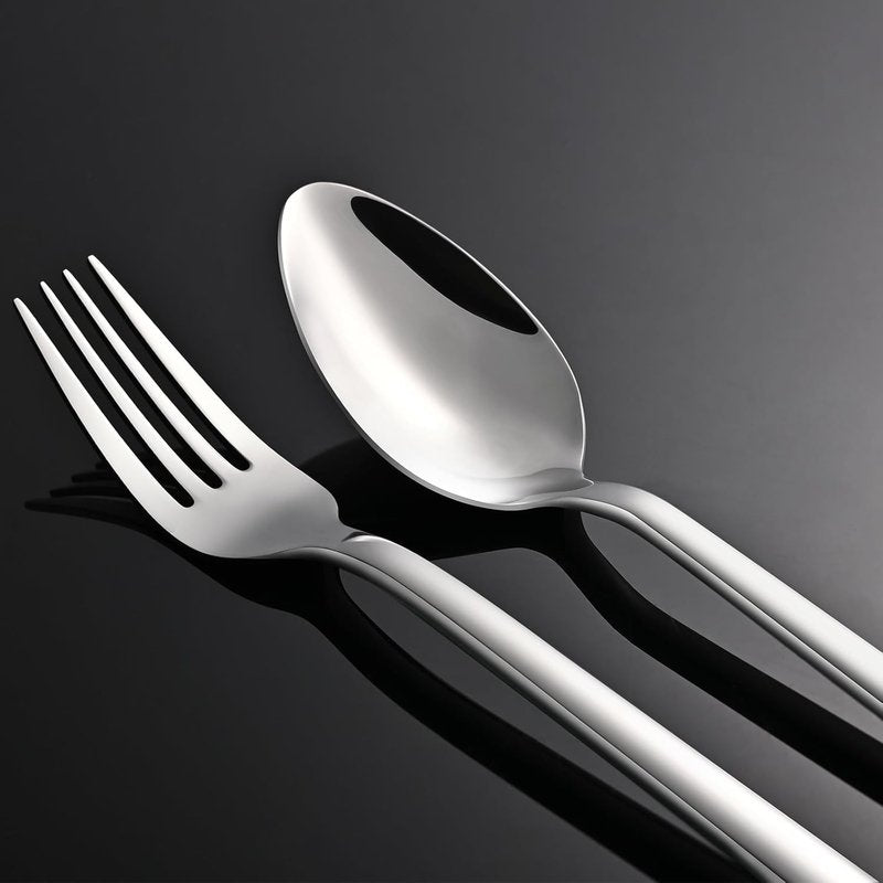 KINGSTONE Silverware Sets with Serving Utensils, 65 Piece Flatware Set for 12 with Gift Box