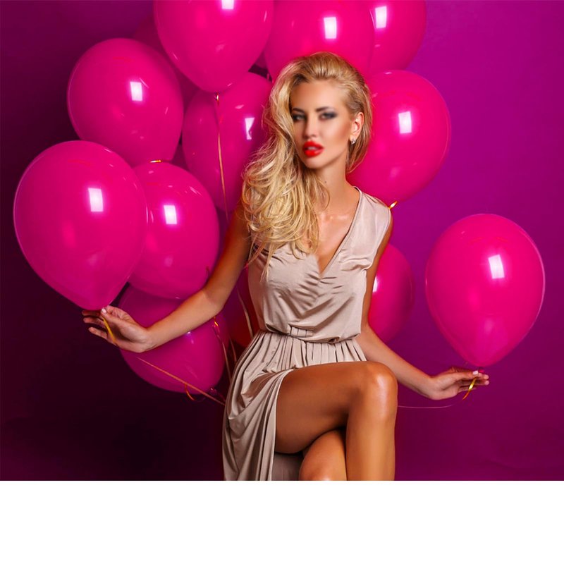 110pcs Hot Pink Balloon 12 inch, Hot Pink Latex Balloons for Birthday Party Baby Shower Wedding(with 2 Ribbons).