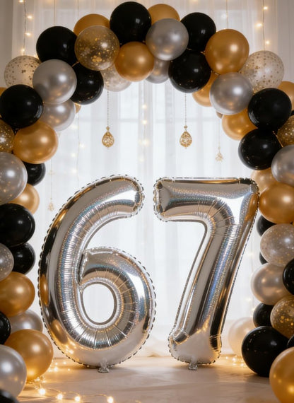 Laser Silver Number Balloon 40 Inch, 0 Number Balloons, 10 20 30 40 50 Numbers Balloon Birthday Decorations, Party Supplies for Women
