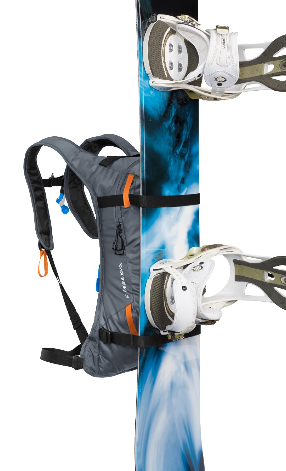 CamelBak Powderhound 12 Snow Hydration Pack with Ski and Snowboard Carry, Insulated Design for All Day Winter Riding, Grey/Orange