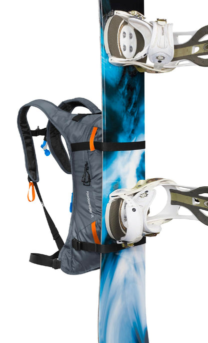 CamelBak Powderhound 12 Snow Hydration Pack with Ski and Snowboard Carry, Insulated Design for All Day Winter Riding, Grey/Orange