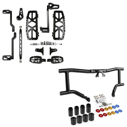 kekykm Touring Floorboards MX Foot Boards Kit Crash Bar fits Harley 2014-2024 Street Glide Road Glide Road King Electra Models