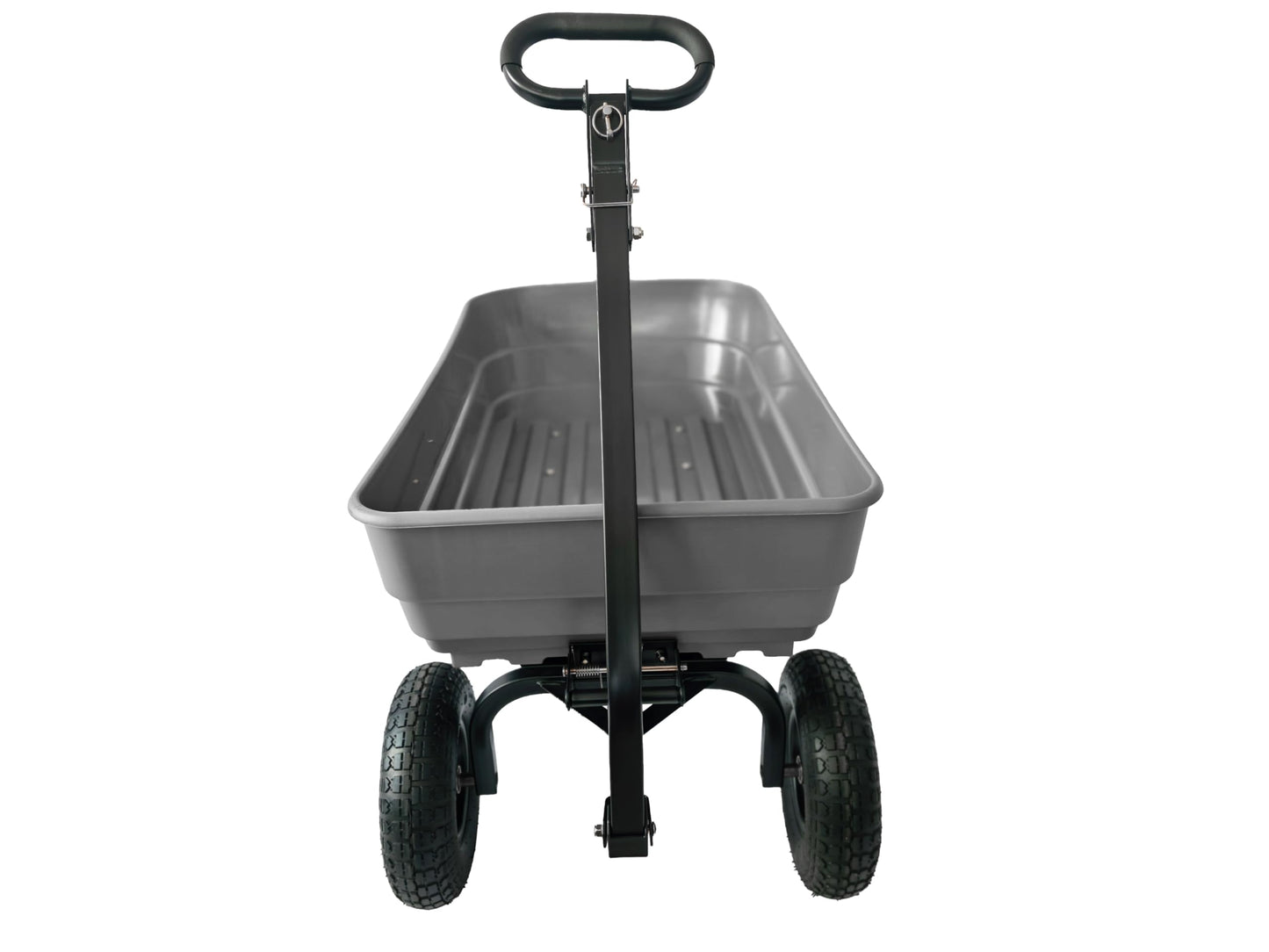 Yard Commander - 1000 lb Poly Dump Cart, Heavy Duty Towable Garden Utility Cart with 6 Cu. Ft. Dump Bed, 13-Inch Pneumatic All-Terrain Tires, 2-in-1 Handle, Tow-Behind ATV & Lawn Tractor Cart