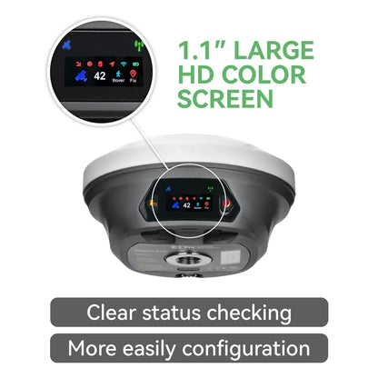 E1 Pro RTK GNSS Surveying Equipment, GNSS RTK GPS with IMU Rover Receiver, GPS RTK with Larger HD Color Screen and Handheld Collector, 1cm Accuracy, 60° Tilt Survey, 15km UHF Range