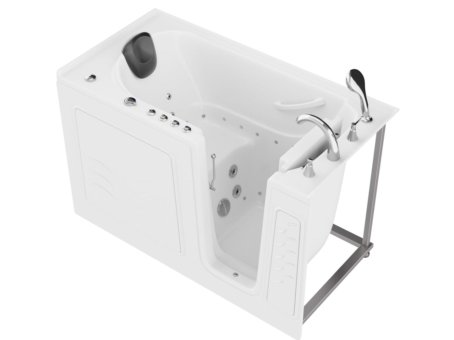 ANZZI Walk-In Tub, 30 x 60 in, Right Drain, Air & Whirlpool Jets, 110V