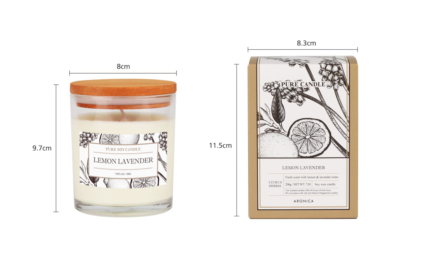 Aronica Tropical Hawaiian Soy Candle, Island Candle Summer Sunset Scented, House Wax, Scent Candles for Home, Bestfriend Gift, Baby Shower Game Gift, Beachy Scented Candles