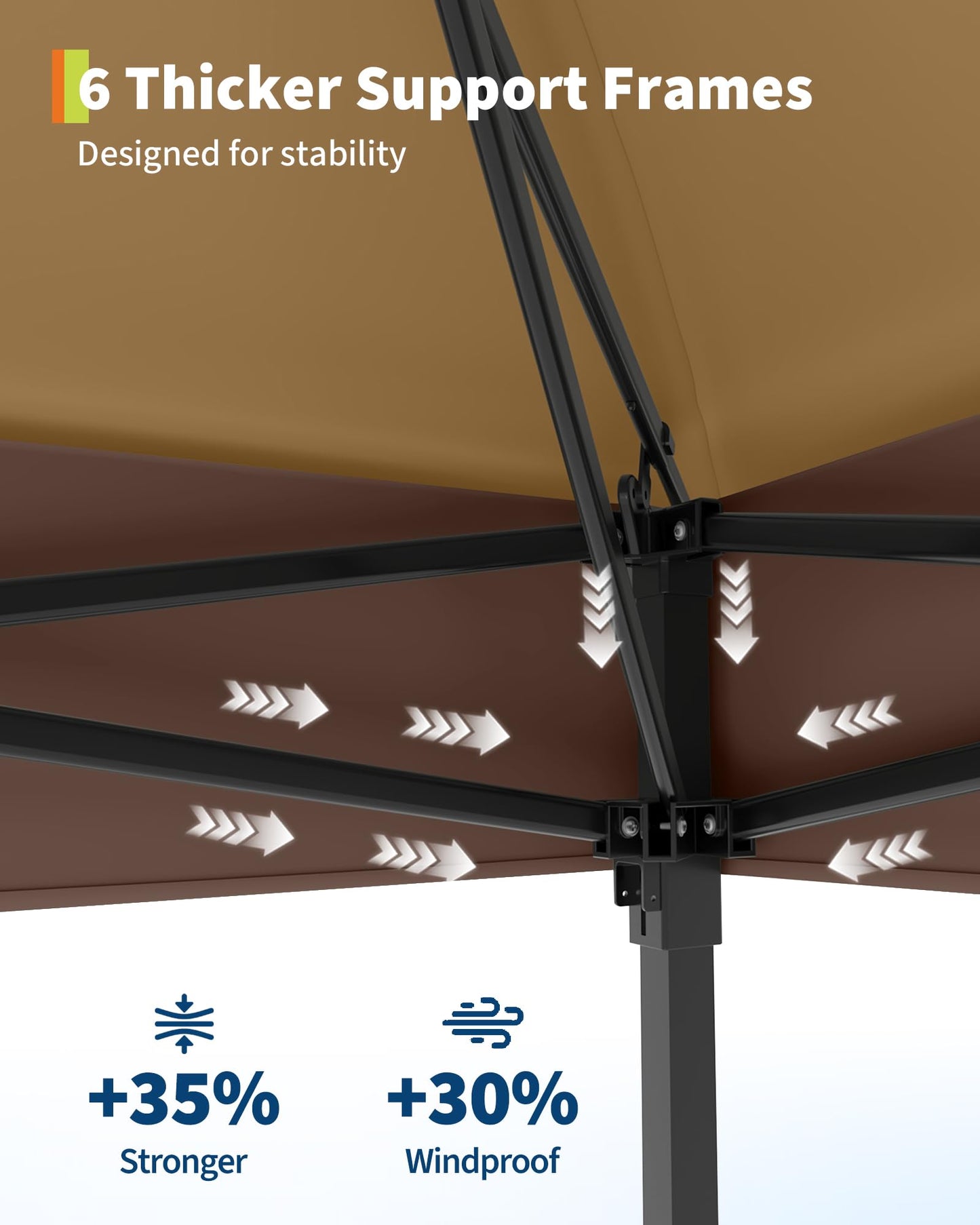 Garvee 12x12FT Pop Up Gazebo with Mosquito Netting, Outdoor Canopy Tent Easy Setup for Backyard Patio Garden Deck, Khaki & Coffee