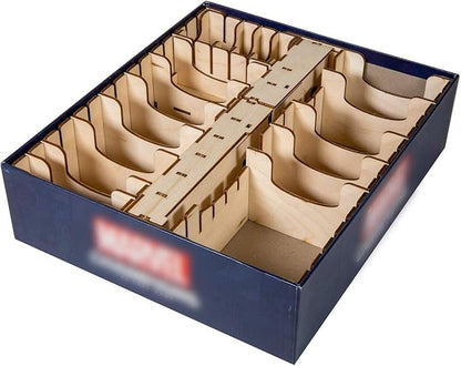 The Broken Token Marvel Champions Compatible Game Organizer - Wood Storage Box with Multiple Trays