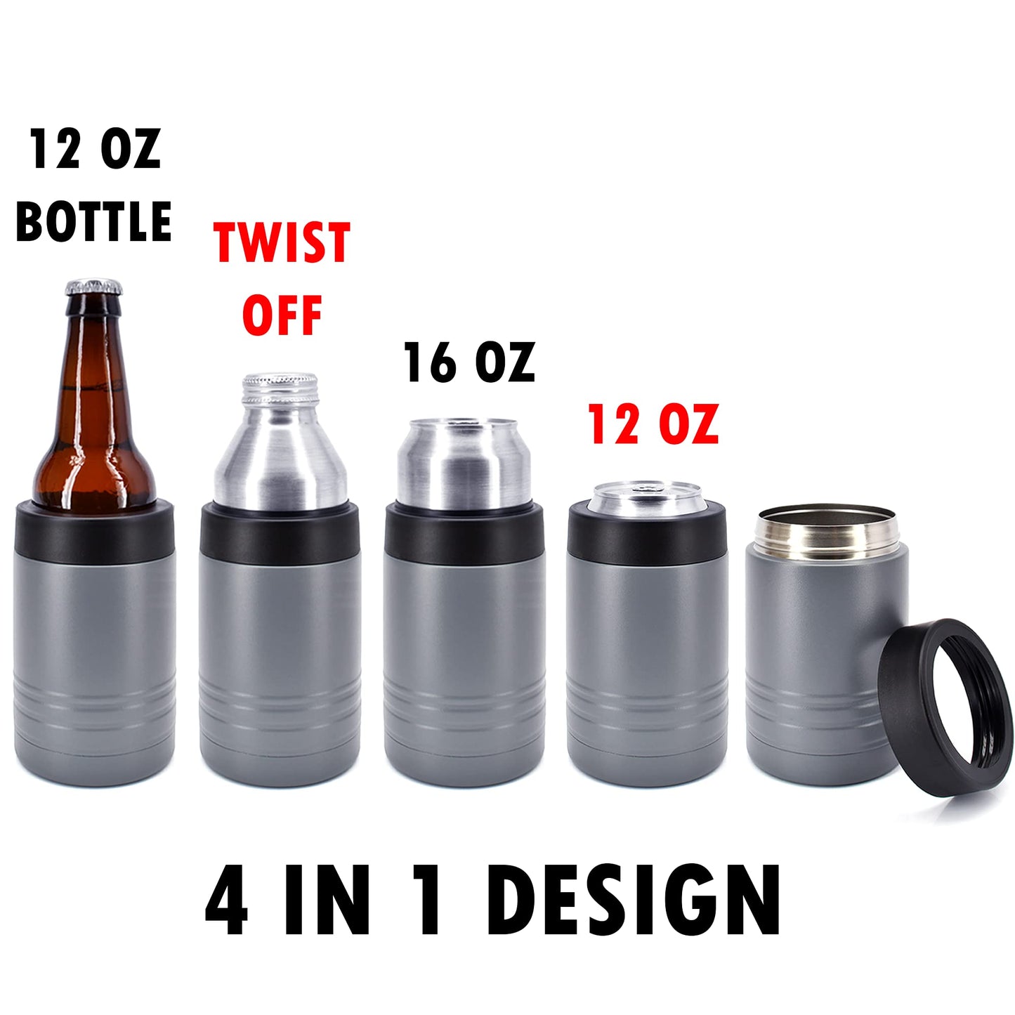 12oz Can/Beverage Holder - Dark Gray - 24 Pack
