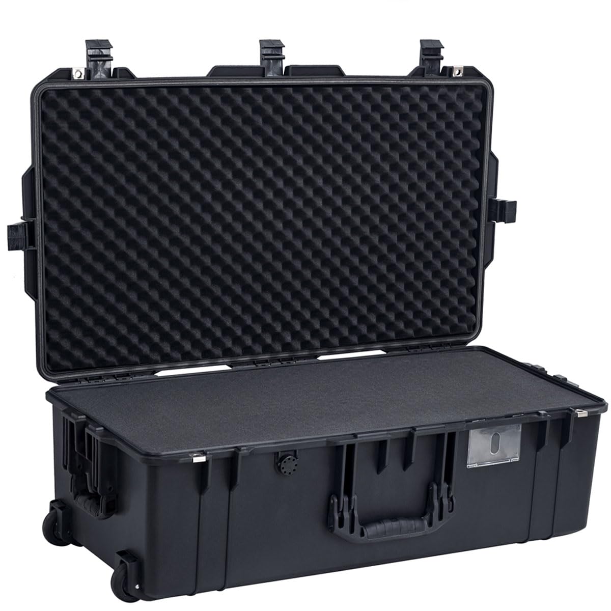 PISKGODSF 32" L x 18" W x 11" H Large Hard Case with Foam, Portable Rolling Hard Case with Wheels, Waterproof Shockproof Dustproof, Suitable for Cameras, Lenses, Camcorder, Instrument, Telescopes