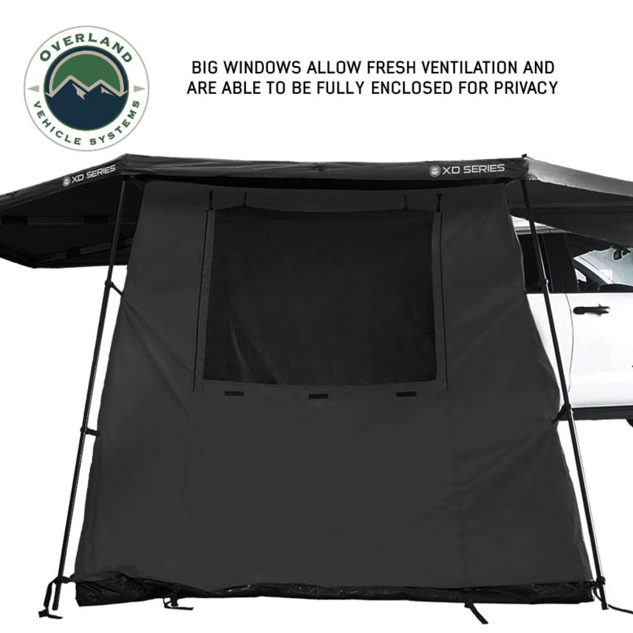 Overland Vehicle Systems - XD Nomadic 270/180 Awning Room Enclosure, Black Body, Black Trim (4 Walls & Floor)