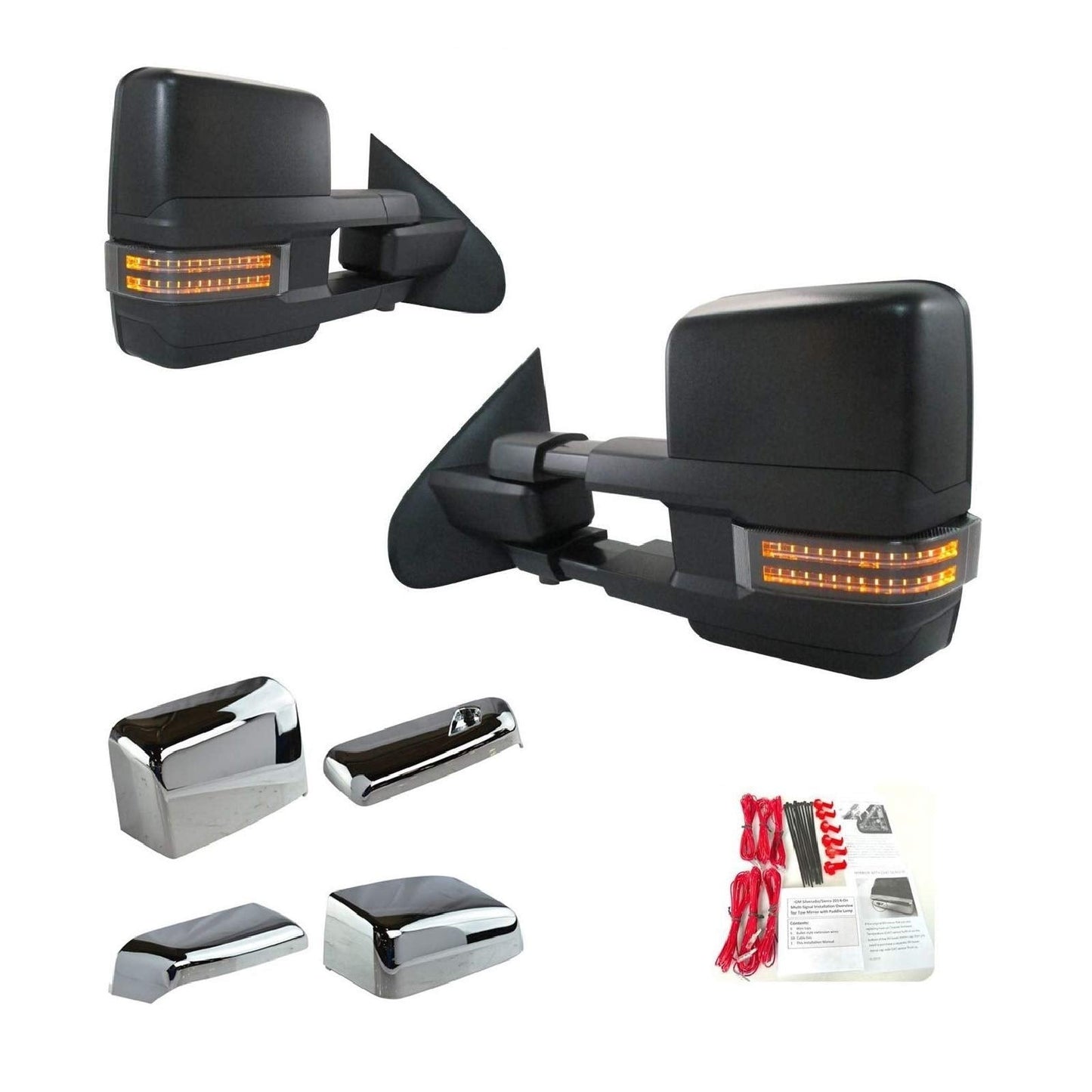 Trail Ridge Towing Mirror Power Fold Heat Memory Smoke Signal OAT Chrome for GM