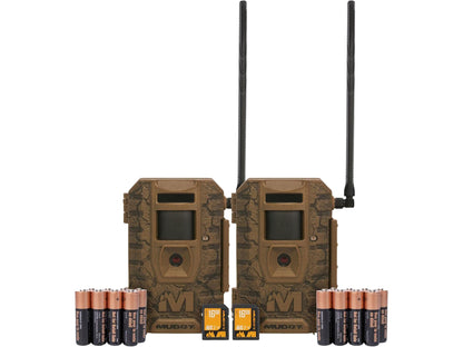 Muddy Outdoors Mitigator 3.0 Combo 2 Pack – Cellular Trail Camera with 28MP, 720p Video, Batteries & 16GB SD Card Included