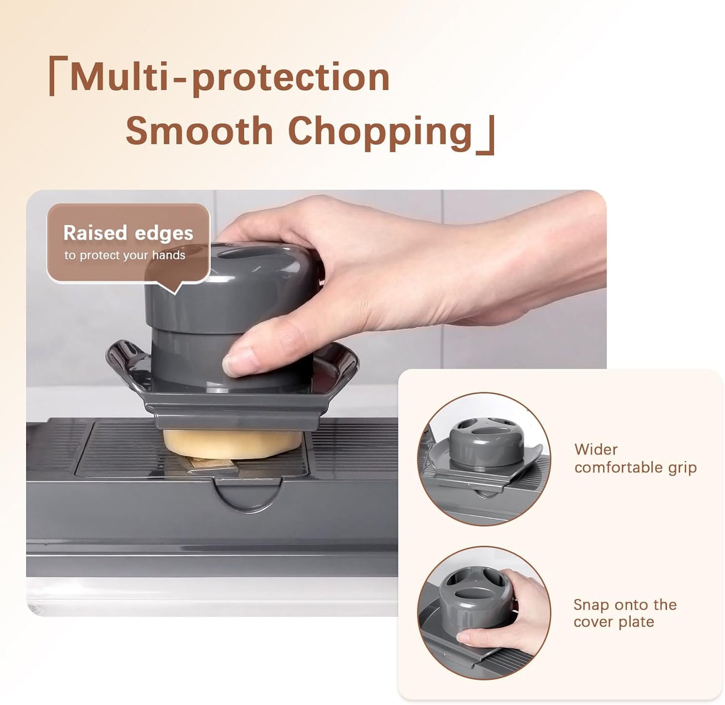 LHS Professional Vegetable Chopper - 11-in-1 Multifunctional Food Slicer with Storage Containers | Grey