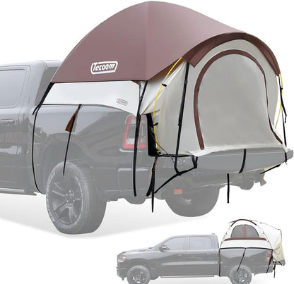 Tecoom Truck Tent Waterproof PU3000mm Double Layer for 5.5-5.8ft Pickup Bed, Portable 2 Person Compact Full Size Bed for Back of Truck Camping Beach Tent with Rain Fly